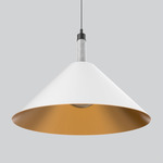Napa Tall Column Pendant - Matte Black / White Carrara / White / Gold Lining / Smoke Glass
