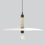 Boston Tall Pendant - Matte Black / Travertine / White / Gold
