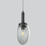 Como Tall Pendant - Matte Black / Smoke