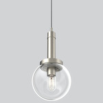 Echo Tall Pendant - Satin Nickel / Clear