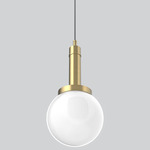Echo Tall Pendant - Antique Brass / White