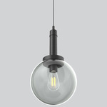 Echo Tall Pendant - Matte Black / Smoke