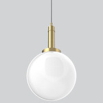 Echo Tall Pendant - Antique Brass / White