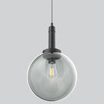 Echo Tall Pendant - Matte Black / Smoke
