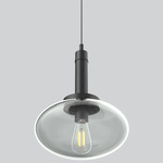 Mono Tall Pendant - Matte Black / Smoke