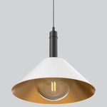 Napa Tall Pendant - Matte Black / White / Gold Lining / Smoke Glass