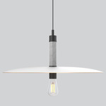 Boston Tall Pendant - Matte Black / White Carrara / White / Gold
