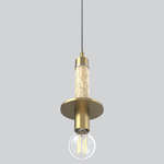 Marfa Pendant - Antique Brass / Travertine