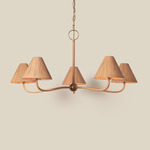 Delphine Chandelier - Antique Brass / Rattan