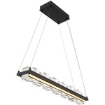 Bruco Linear Chandelier - Overstock - Black / Clear