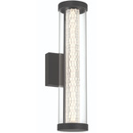 Savron Outdoor Wall Sconce - Overstock - Black / Clear
