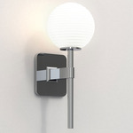 Tacoma Round Wall Sconce - Overstock - Polished Chrome / White Ribbed