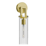 Houston Wall Sconce - Antique Brass / Clear