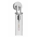 Houston Wall Sconce - Satin Nickel / Clear