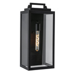 Kansas Outdoor Wall Sconce - Black / Clear