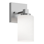 Leo Wall Sconce - Satin Nickel / White