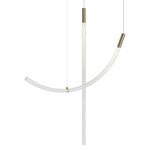 Flare Vertical Multi Light Pendant - Brushed Gold / Clear