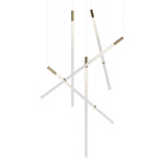 Flare Straight Multi Light Pendant - Brushed Gold / Clear