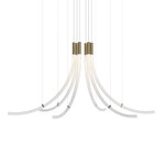 Flare Chandelier Multi Light Pendant - Brushed Gold / Clear