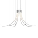 Flare Chandelier Multi Light Pendant - Brushed Silver / Clear