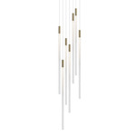 Flare Straight Multi Light Pendant - Brushed Gold / Clear