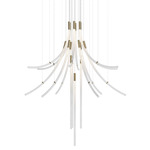 Flare Chandelier Multi Light Pendant - Brushed Gold / Clear