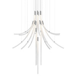 Flare Chandelier Multi Light Pendant - Brushed Silver / Clear