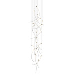 Flare Vertical Multi Light Pendant - Brushed Gold / Clear