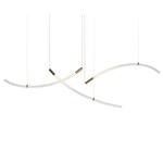 Flare Horizontal Multi Light Pendant - Brushed Gold / Clear