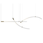 Flare Horizontal Multi Light Pendant - Brushed Gold / Clear