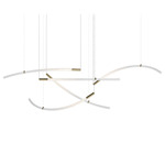 Flare Horizontal Multi Light Pendant - Brushed Gold / Clear