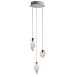 Fragments Round Multi Light Pendant - Anthracite / White Fragmentglass