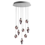 Fragments Round Multi Light Pendant - Anthracite / Black Fragmentglass