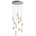 Fragments Round Multi Light Pendant - Anthracite / White Fragmentglass