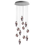 Fragments Round Multi Light Pendant - Anthracite / Black Fragmentglass