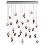 Fragments Linear Multi Light Pendant - Brushed Gold / Black Fragmentglass