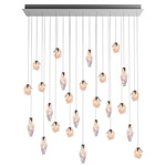 Fragments Linear Multi Light Pendant - Anthracite / White Fragmentglass