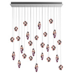 Fragments Linear Multi Light Pendant - Anthracite / Flamingo Mint Fragmentglass