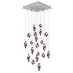 Fragments Square Multi Light Pendant - Anthracite / Black Fragmentglass
