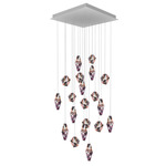 Fragments Square Multi Light Pendant - Anthracite / Flamingo Mint Fragmentglass