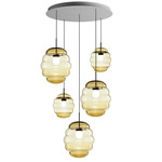 Blimp Multi Light Pendant - White / Amber