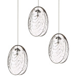 Mussels Round Multi Light Pendant - Anthracite / Clear