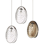Mussels Round Multi Light Pendant - Anthracite / Clear and Smoke