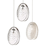 Mussels Round Multi Light Pendant - Anthracite / Clear and Alabaster