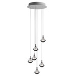Stellar Dust Round Multi Light Pendant - Anthracite / Clear