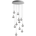 Stellar Dust Round Multi Light Pendant - Anthracite / Clear