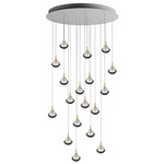 Stellar Dust Round Multi Light Pendant - Brushed Gold / Clear
