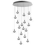 Stellar Dust Round Multi Light Pendant - Anthracite / Clear