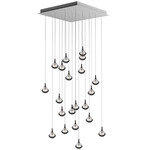 Stellar Dust Square Multi Light Pendant - Anthracite / Clear