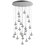 Stellar Dust Round Multi Light Pendant - Anthracite / Clear
